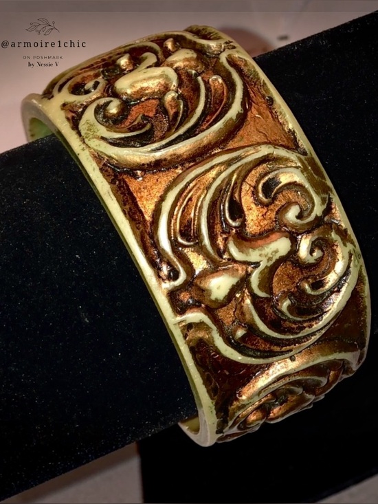 None Other - BANGLE BRACELET | Vintage Boho Aged Bronze Chunky Style | Neutral Tones | Unisex